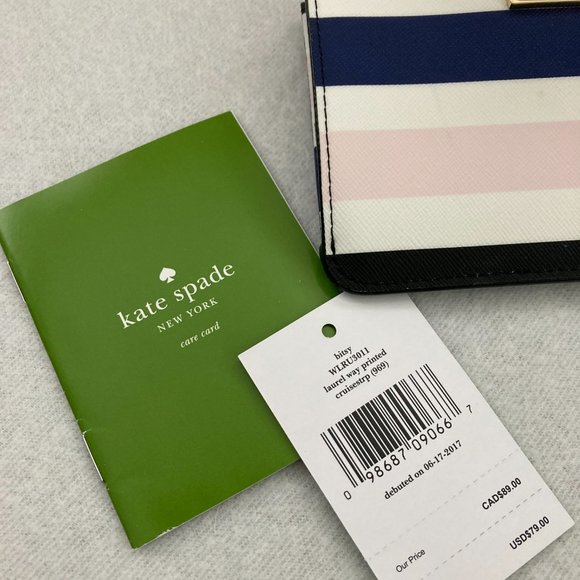 Kate Spade "Bitsy" Cruise Stripe Card Holder/Coin Purse - Picture 5 of 7
